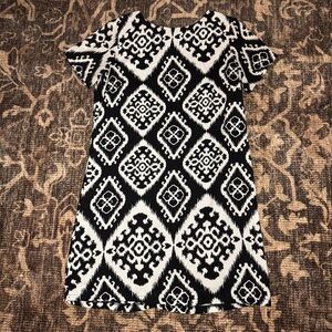 Lulu's Black and White Geometric Mini Dress